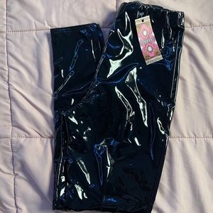 Black Vinyl Leggings